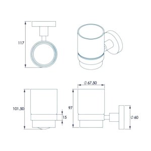 Croydex Flexi-Fix Britannia Tumbler and Holder - Chrome (QM581841) - main image 4