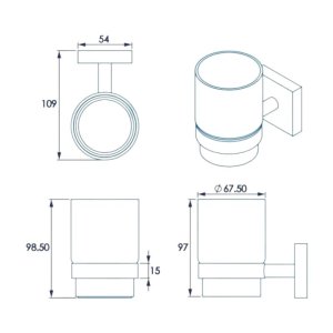 Croydex Flexi-Fix Chester Tumbler and Holder - Chrome (QM441841) - main image 4