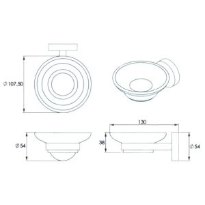 Croydex Flexi-Fix Epsom Soap Dish and Holder - Chrome (QM481941) - main image 4