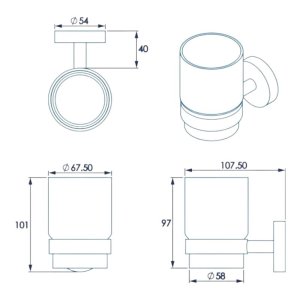 Croydex Flexi-Fix Epsom Tumbler and Holder - Chrome (QM481841) - main image 4