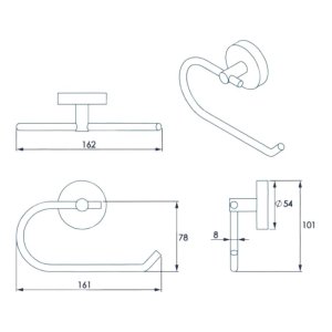 Croydex Flexi-Fix Romsey Toilet Roll Holder - Chrome (QM741141) - main image 4