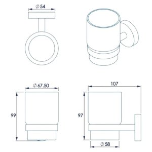 Croydex Flexi-Fix Romsey Tumbler and Holder - Chrome (QM741841) - main image 4