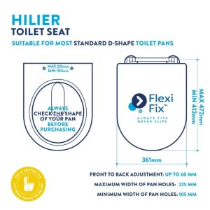 Croydex Hilier Stick 'N' Lock D-Shaped Toilet Seat - White (WL112322H) - main image 4