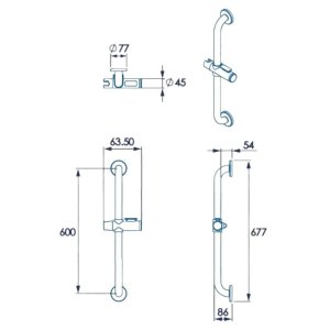 Croydex Inclusive showering kit - chrome (AP600241) - main image 4