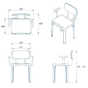 Croydex Modular Shower Seat With Arms - White (AP130422) - main image 4