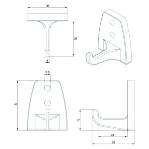 Croydex Sutton Robe Hook - Chrome (QM731741) - main image 4