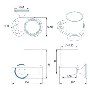 Croydex Westminster Tumbler And Holder - Chrome (QM201841) - main image 4