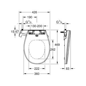 Grohe Bau Ceramic Manual Bidet Seat - Alpine White (39648SH0) - main image 4