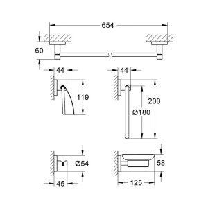 Grohe Essentials Master Bathroom Accessories Set 5-in-1 - Chrome (40344001) - main image 4