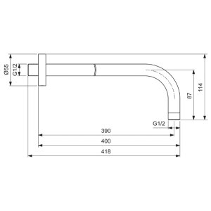 Ideal Standard Idealrain wall arm 400mm chrome (B9445AA) - main image 4