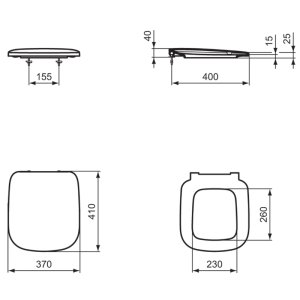 Ideal Standard Studio Echo toilet seat and cover for short projection pan, slow close (T318301) - main image 4