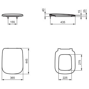 Ideal Standard Studio Echo toilet seat and cover, slow close (T318101) - main image 4