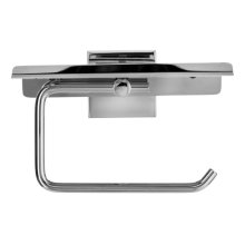 Croydex Flexi-Fix Chester Toilet Roll Holder with Anti-Slip Shelf - Chrome (QM444541)