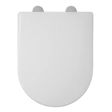 Croydex Hilier Stick 'N' Lock D-Shaped Toilet Seat - White (WL112322H)