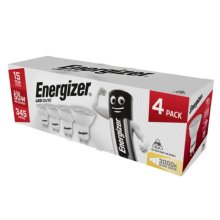 Energizer GU10 370lm Light Bulb - Warm White - 4 Pack (S14425)