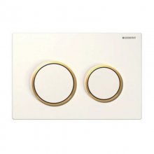 Geberit Kappa21 dual flush plate - white/gold (115.240.KK.1)