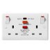 BG 2 Gang 13A Switched RCD Socket - White (822RCD-01) - thumbnail image 1