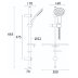 Bristan Commercial Single Function Extended Slide Bar Shower Kit - Chrome (EV KIT-EEFB C) - thumbnail image 2