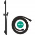 hansgrohe Unica Shower Rail S Puro - 65cm with Shower Hose - Matt Black (28632670) - thumbnail image 2