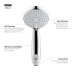 Mira Nectar 90mm 4 spray shower head - Chrome (2.1703.004) - thumbnail image 4